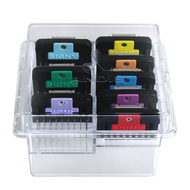 8 Pc Spring Loaded, Color Coated Stainless Steel Comb Set