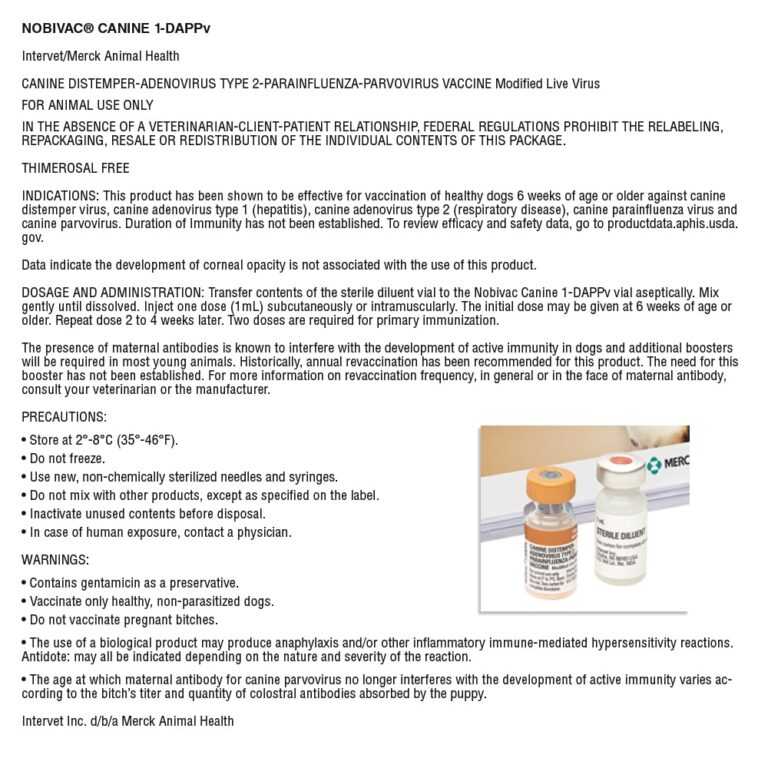 Nobivac 5-Way Vaccine Shots W/O Syringe