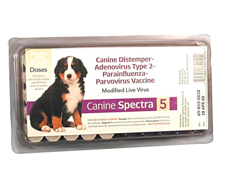 Canine Spectra 5-Way Vaccine Shots W/O Syringe