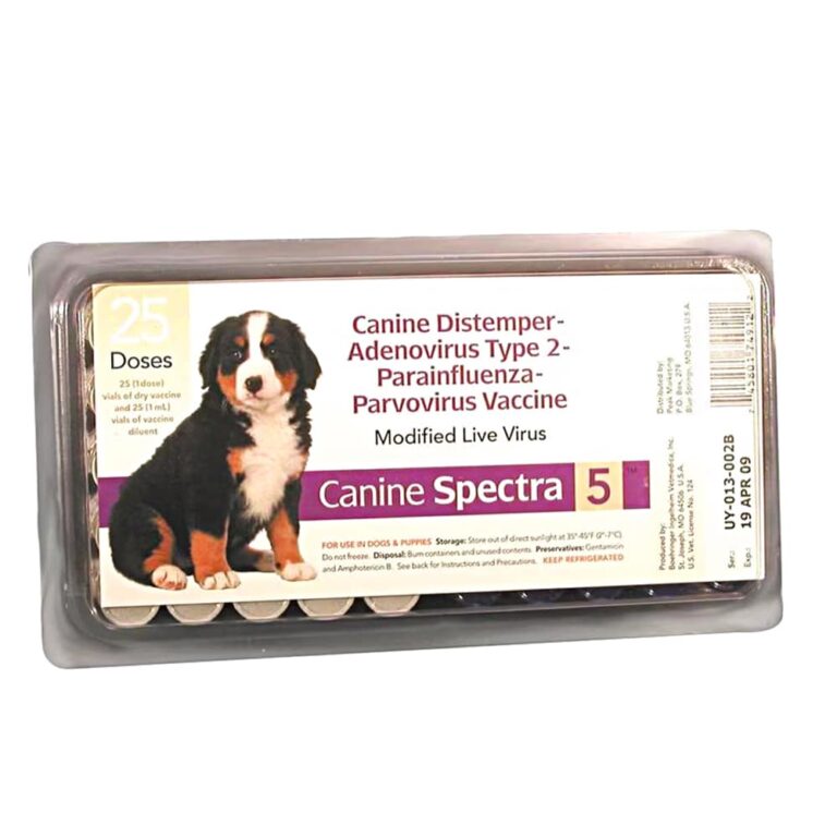 Canine Spectra 5-Way Vaccine Shots W/O Syringe