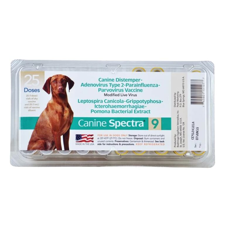 Canine Spectra 9-Way Vaccine Shots W/O Syringe