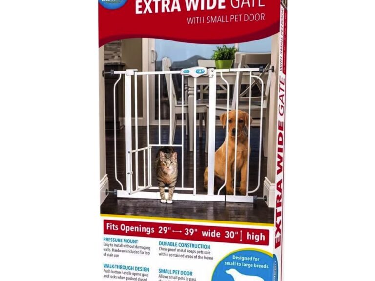 Extra Wide Pet Gate w/Small Pet Door