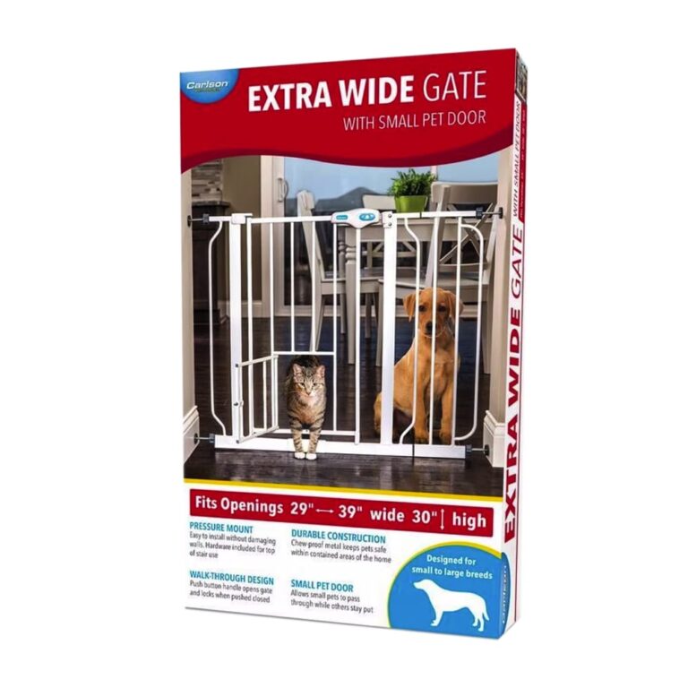 Extra Wide Pet Gate w/Small Pet Door