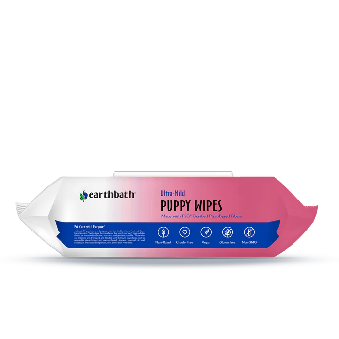 Earthbath Ultra-Mild Puppy Wipes- Wild Cherry
