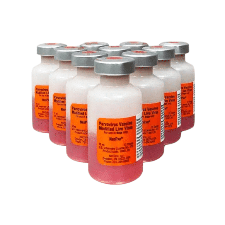 Bottles of Parvovirus Vaccine