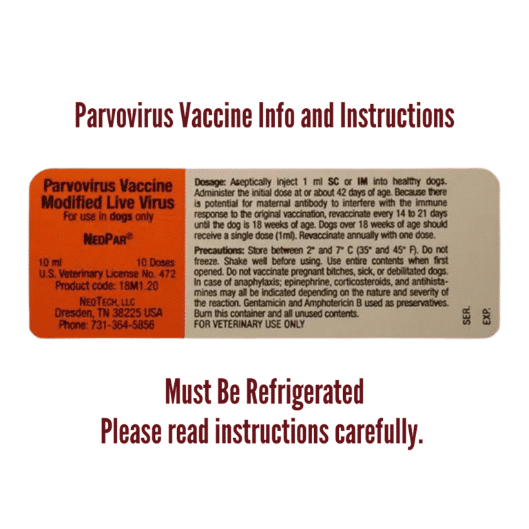Instructions for Parvovirus Vaccine